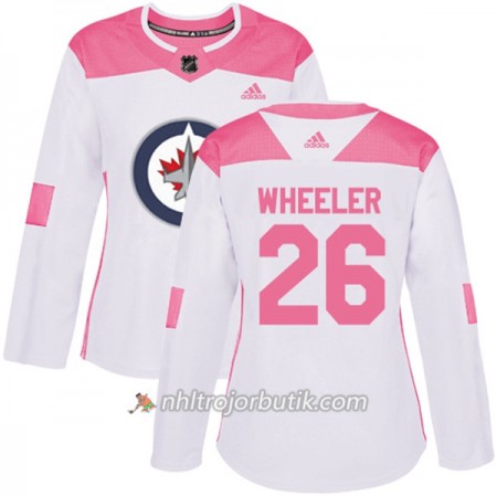 Dame Ishockey Winnipeg Jets Tröja Blake Wheeler 26 Adidas 2017-2018 Vit Rosa Fashion Authentic
